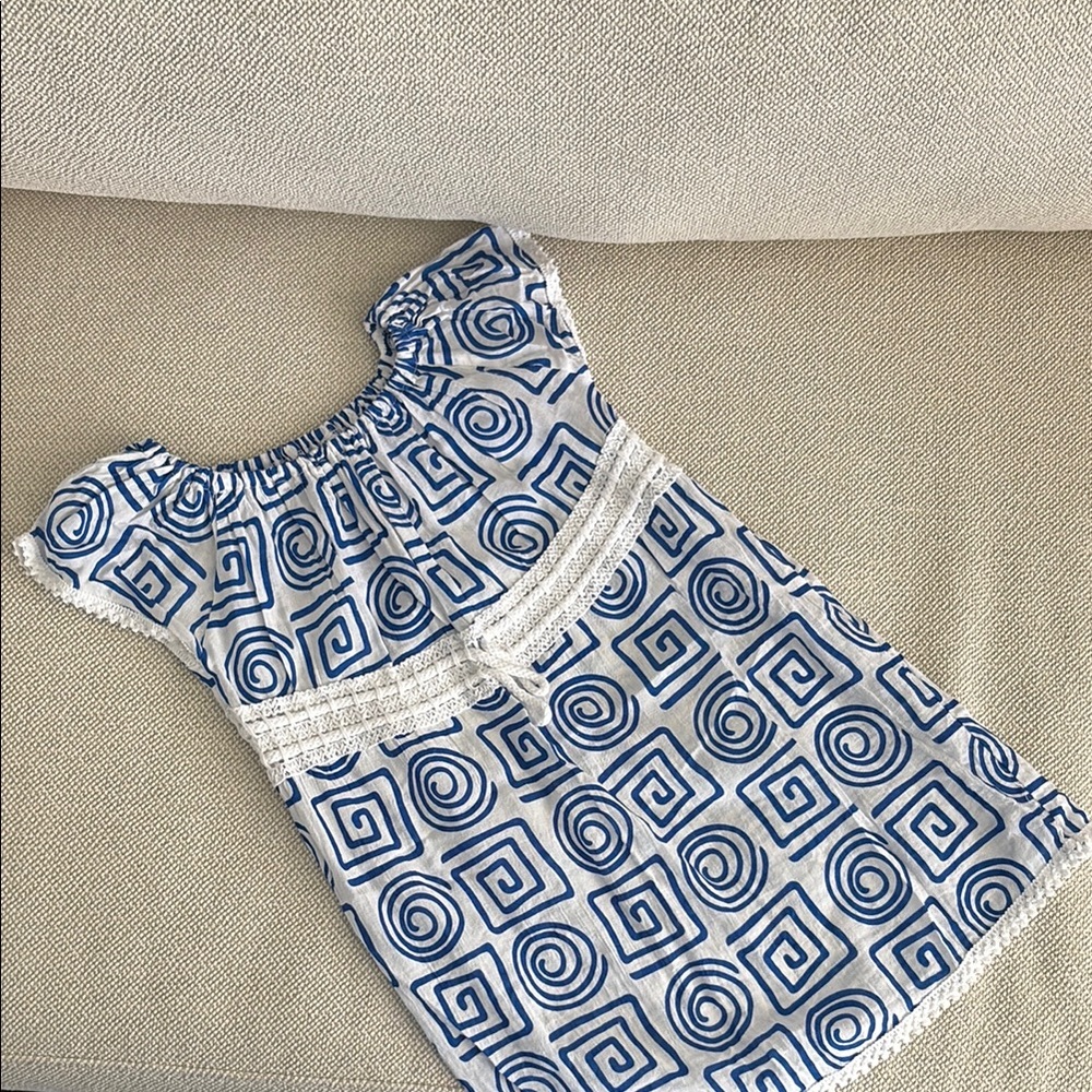 Boutique Greek Geometric Cotton Swim Coverup Dress